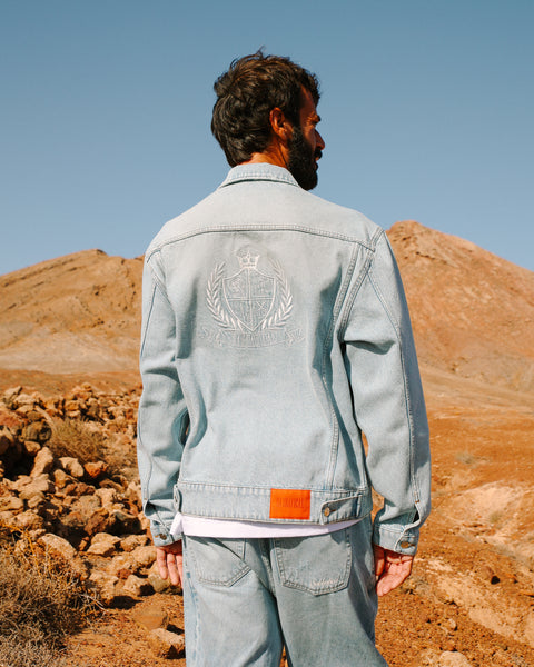 Sabbatical Crest Denim Jacket Washed Blue