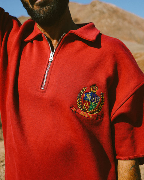Sabbatical Crest Half Zip Sapphire Red