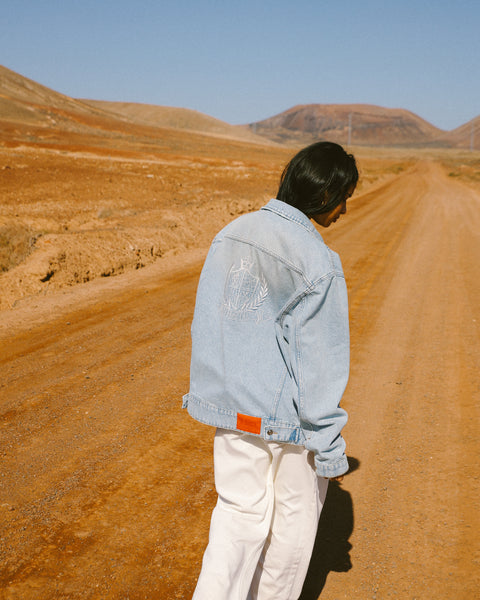 Sabbatical Crest Denim Jacket Washed Blue