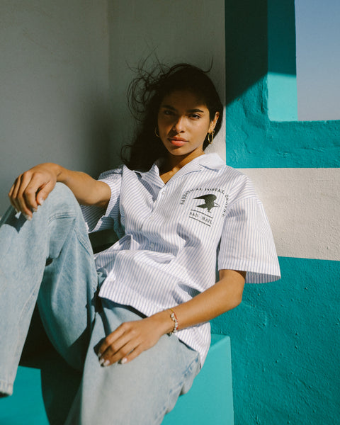 Sabbatical Postal Service Shirt Blue White