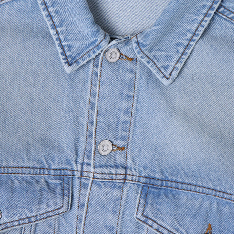 Sabbatical Crest Denim Jacket Washed Blue