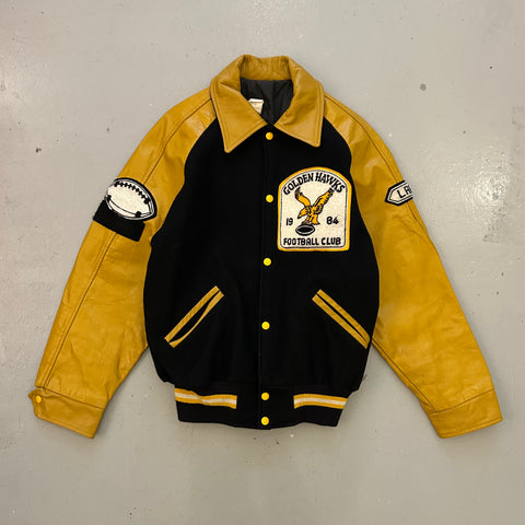Vintage 1984 Golden Hawks Football Club Baseball Jacket