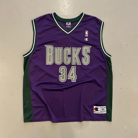 Vintage 90s Champion NBA Milwaukee Bucks Ray Allen 34 Jersey