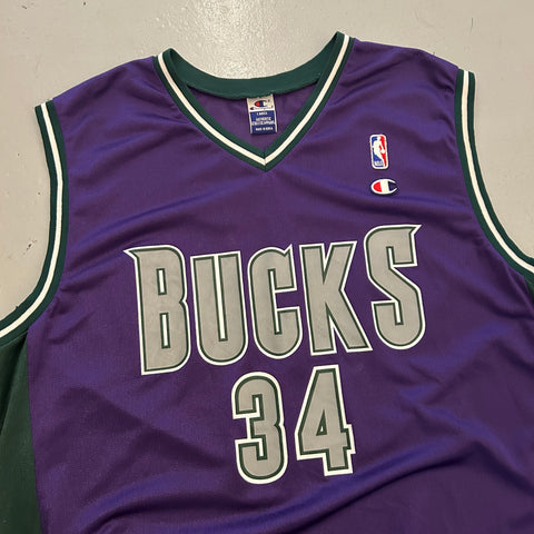 Vintage 90s Champion NBA Milwaukee Bucks Ray Allen 34 Jersey