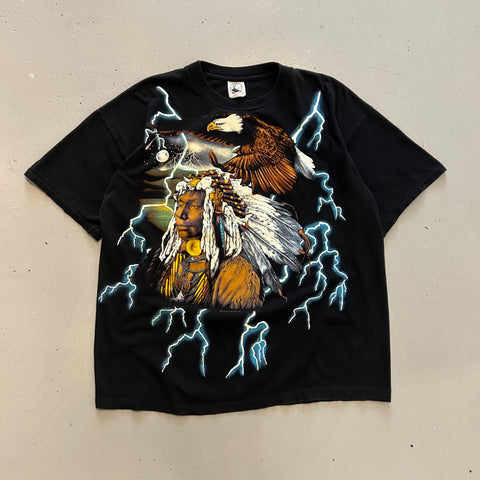 Vintage 90s American Thunder Native Eagle Lightning T-Shirt