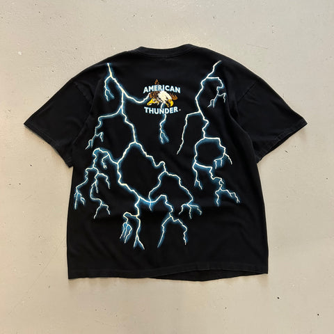 Vintage 90s American Thunder Native Eagle Lightning T-Shirt