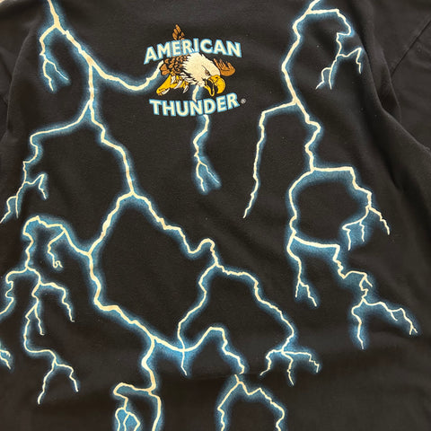 Vintage 90s American Thunder Native Eagle Lightning T-Shirt