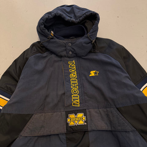 Vintage 90s Starter Michigan Wolverines Anorak Jacket