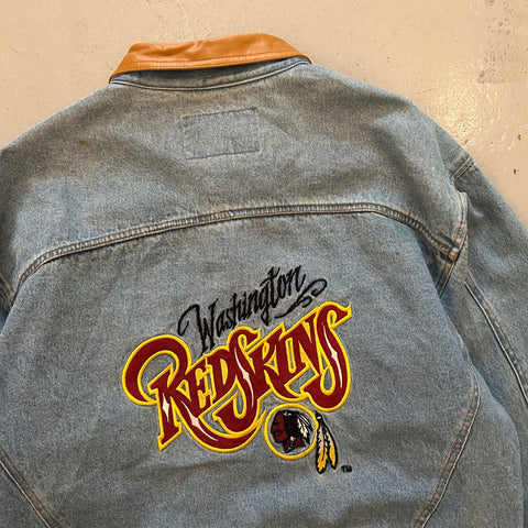 Vintage 90s Washington Red Skins Denim Jacket