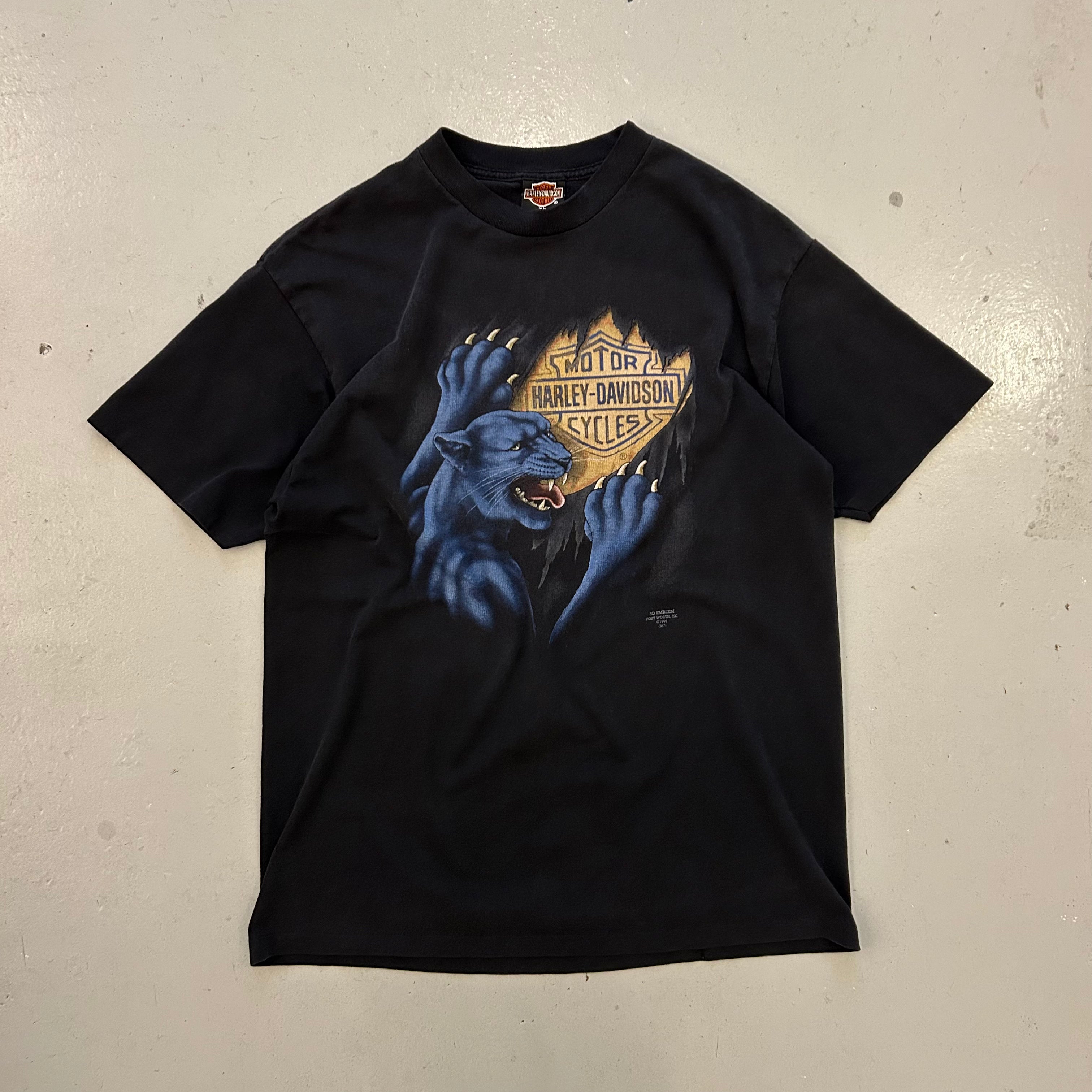 Vintage 1991 Harley-Davidson 3D Emblem Panther Easy Riders T