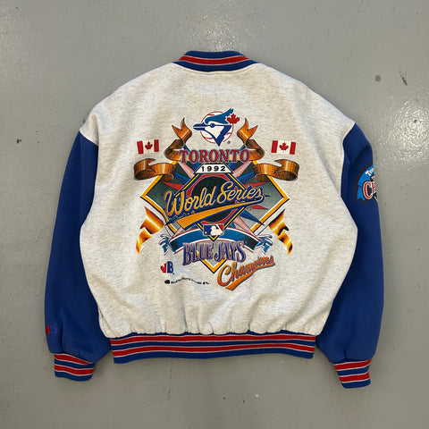 Vintage 1992 Toronto Blue Jays Fleece Bomber Jacket