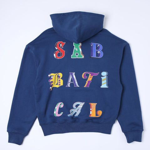 Sabbatical Ransom Letter Hoodie Navy