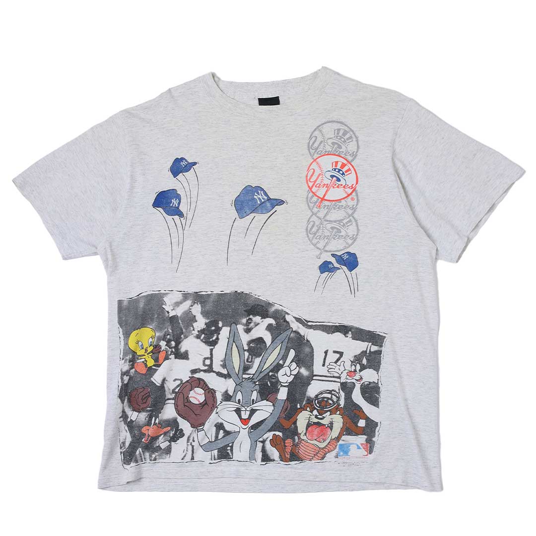 T-shirt Rare New York Yankees Looney Tunes 1994 - Taille XL, Gris, Occasion Très Bon état