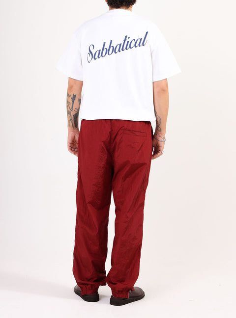 Sabbatical Script Logo T-Shirt White Navy