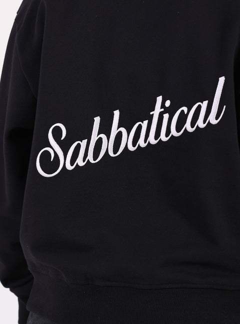 Sabbatical Script Logo Crewneck Black White