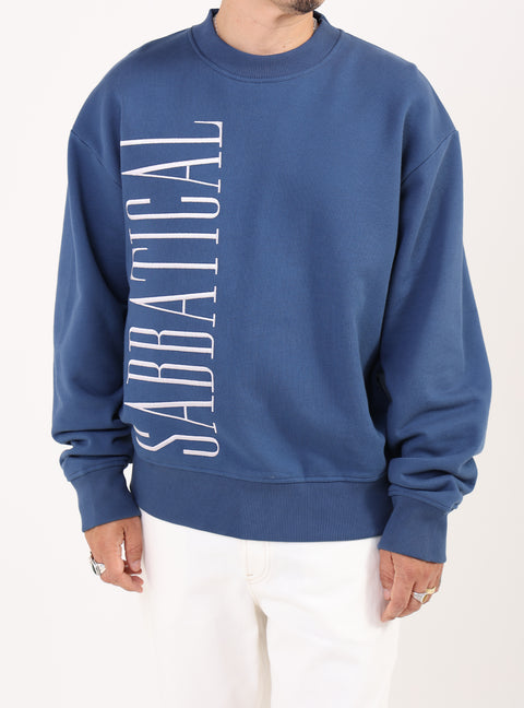 Sabbatical Logo Crewneck Night Blue White