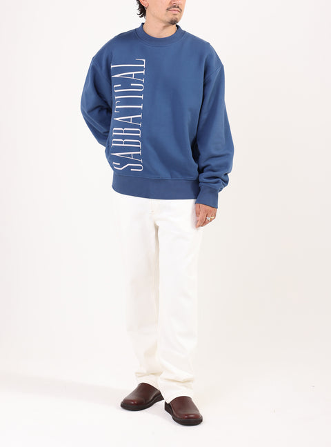 Sabbatical Logo Crewneck Night Blue White
