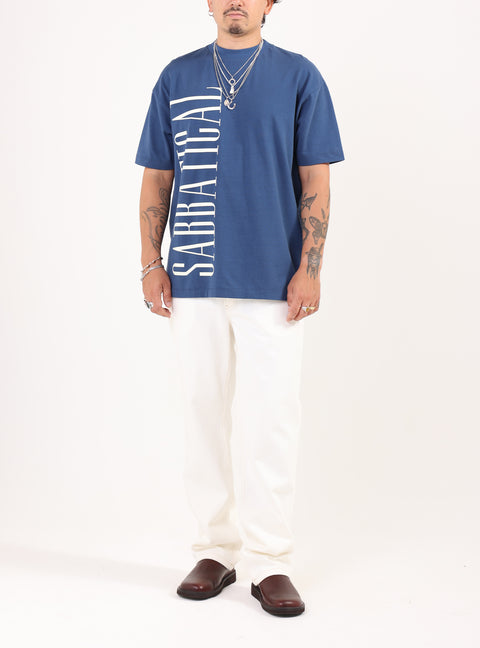 Sabbatical Logo T-Shirt Night Blue White