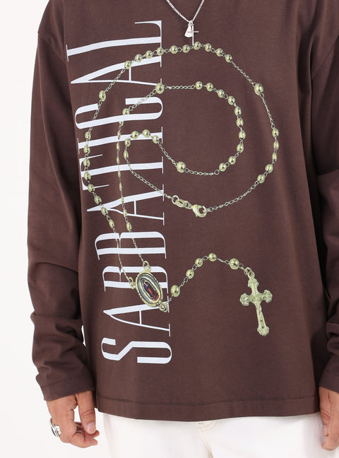 Sabbatical Cross Logo Longsleeve Button Brown