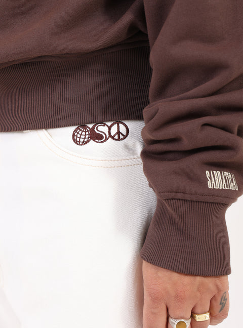 Sabbatical Ducks Crewneck Button Brown