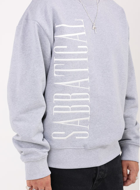 Sabbatical Logo Crewneck Heather Grey White