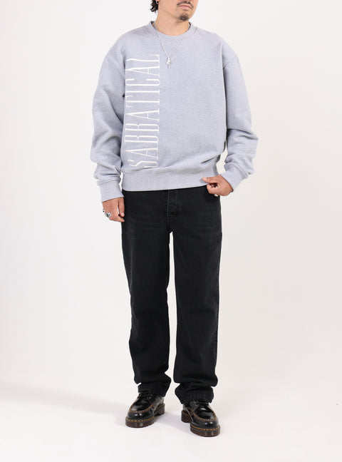 Sabbatical Logo Crewneck Heather Grey White