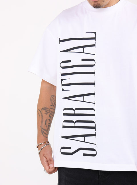 Sabbatical Logo T-Shirt White Black