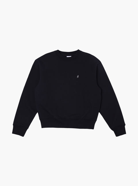 Sabbatical Script Logo Crewneck Black White