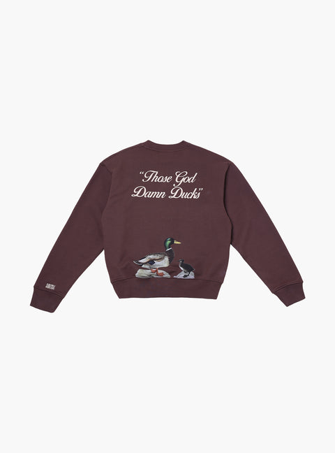 Sabbatical Ducks Crewneck Button Brown