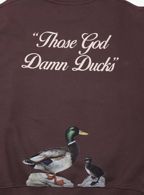 Sabbatical Ducks Crewneck Button Brown