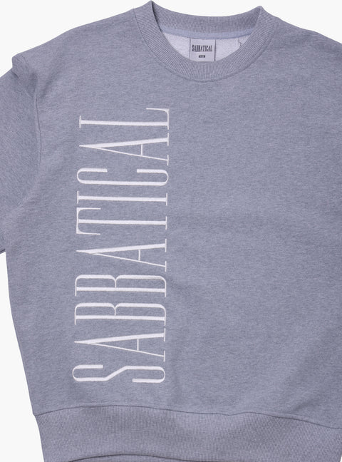 Sabbatical Logo Crewneck Heather Grey White