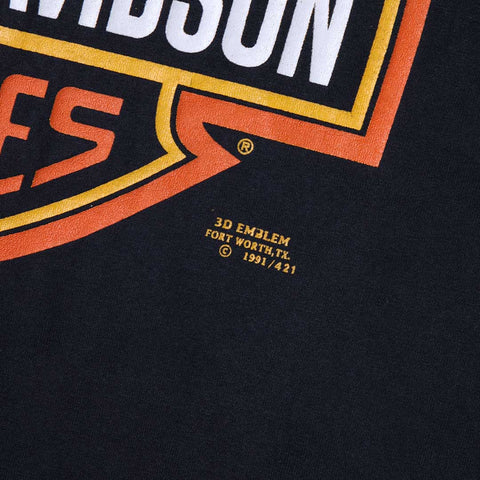 Vintage 1991 Harley-Davidson Logo 3D Emblem T-Shirt