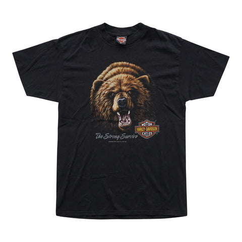 Vintage 1991 Harley-Davidson 'The Strong Survive' 3D Emblem T-Shirt