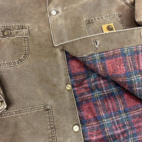 Vintage 1996 Carhartt Chore Lined Jacket Brown