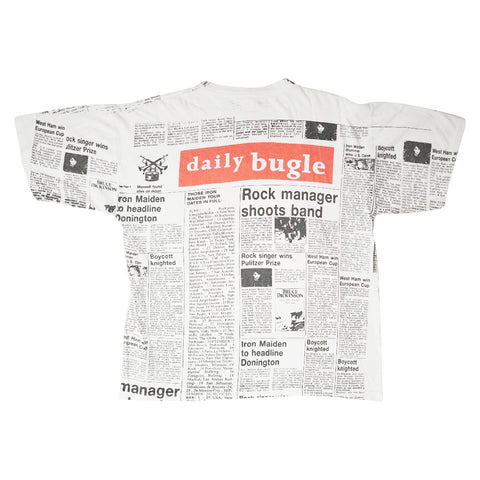 Vintage 1992 Iron Maiden 'Be Quick Or Be Dead' Newspaper T-Shirt