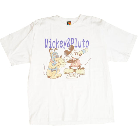 Vintage 90s Disney 'Mickey & Pluto Home Plate' T-Shirt
