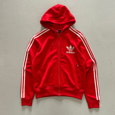 Vintage 00s Adidas Red Hooded Track Jacket