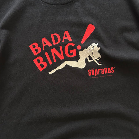 Vintage 2000 The Sopranos Bada Bing T-Shirt Red Silver