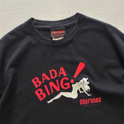Vintage 2000 The Sopranos Bada Bing T-Shirt Red Silver