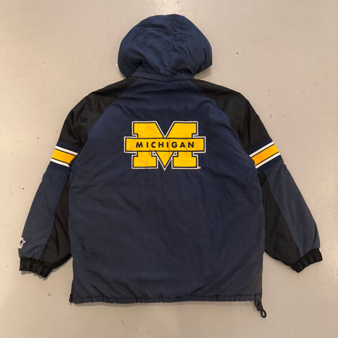 Vintage 90s Starter Michigan Wolverines Anorak Jacket