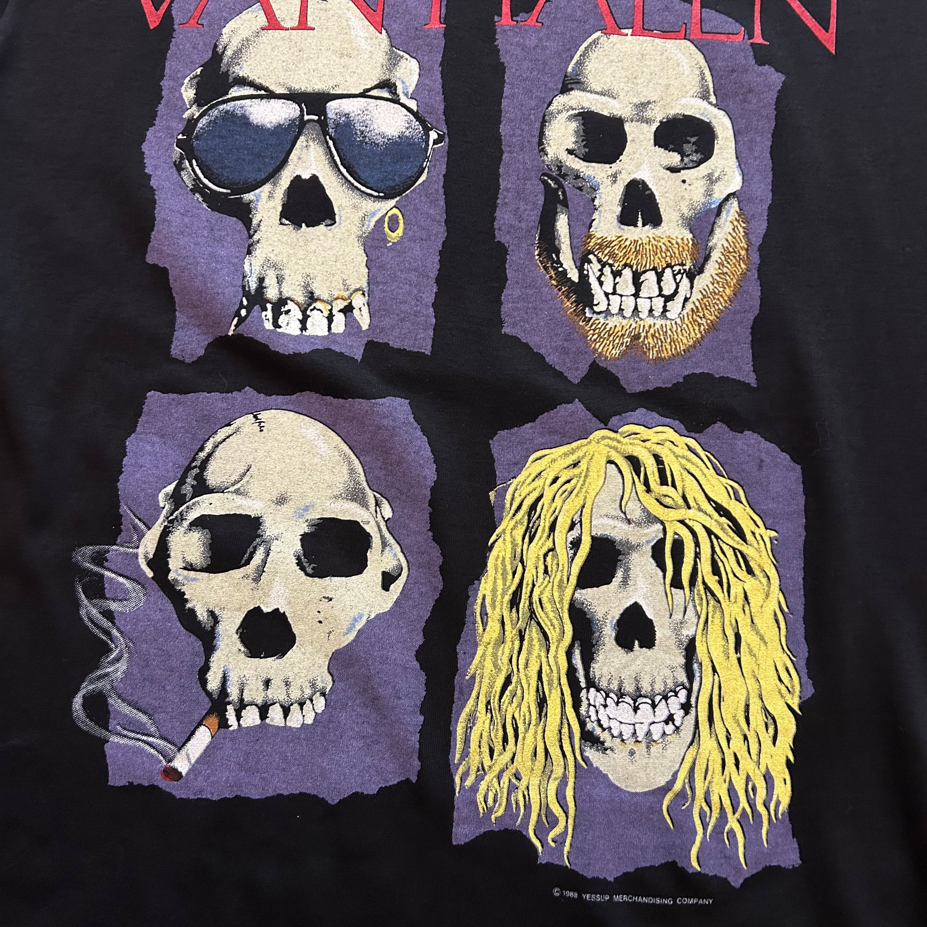 Van Halen Concert Shirt good 1988 OU812 Tour Nashville, TN Vintage Medium + Tix Stub!