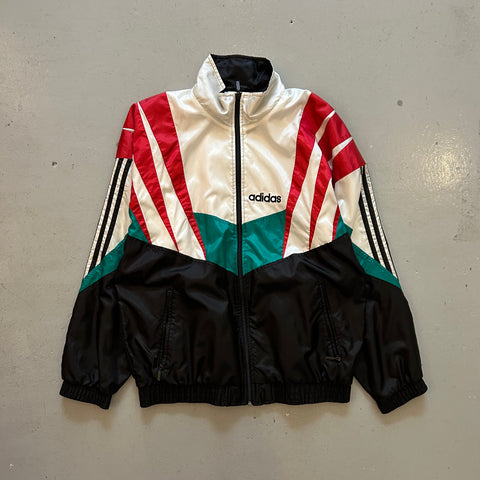 Vintage 90s Adidas Track Jacket Black Red Green