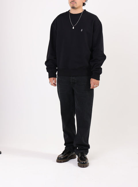 Sabbatical Script Logo Crewneck Black White