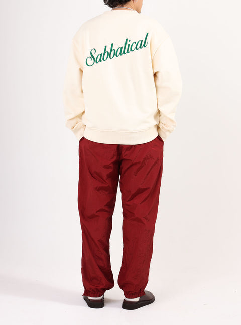 Sabbatical Script Logo Crewneck Vanilla Green