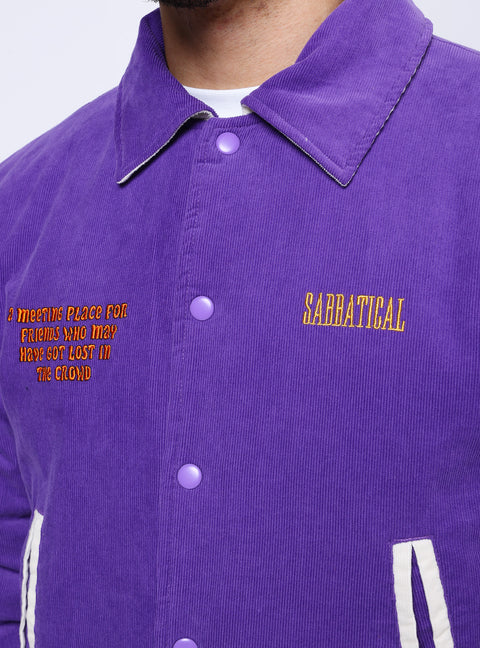 Sabbatical Free Information Varsity Jacket Purple Rain