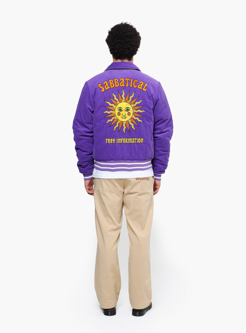 Sabbatical Free Information Varsity Jacket Purple Rain