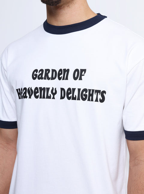 Sabbatical Garden of Heavenly Delights Ringer T-Shirt White