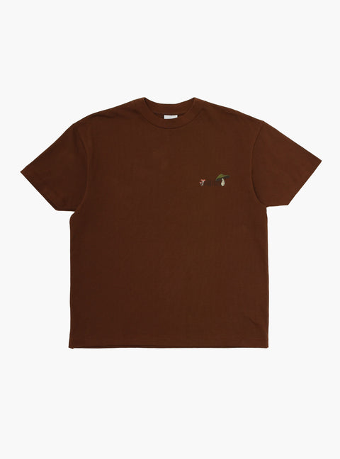 Sabbatical Dancing Shrooms T-Shirt Brown