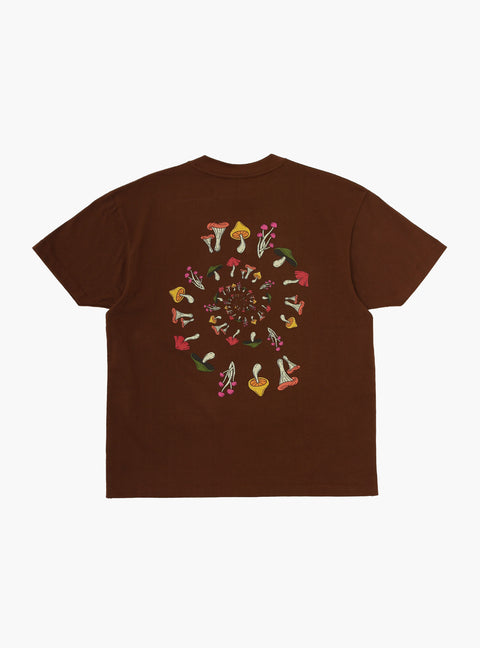 Sabbatical Dancing Shrooms T-Shirt Brown