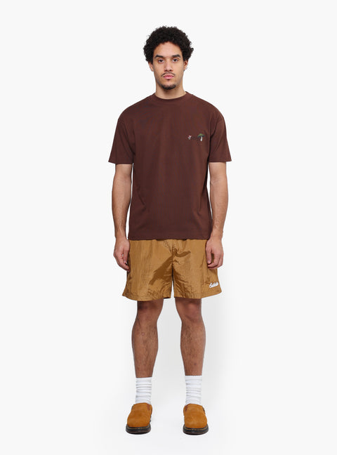 Sabbatical Dancing Shrooms T-Shirt Brown